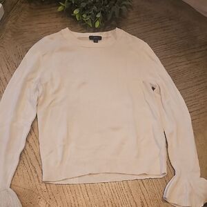 J. Crew Cream Crew Neck Sweater Size M Bell Sleeve